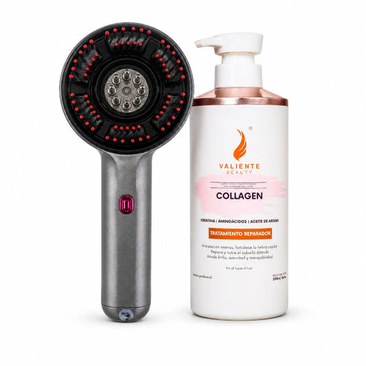 Combo Ritual Completo — Tratamiento Capilar 500ml + Cepillo Masajeador Eléctrico